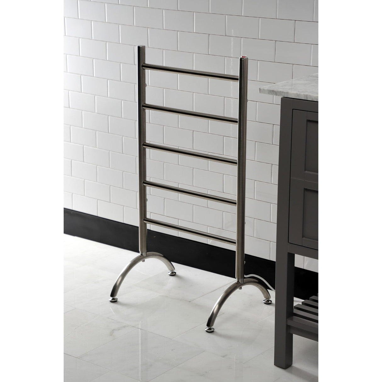 Templeton TWW3720SN Freestanding or Wall Mount Hardwired/Plug-In Electric Towel Warmer, Brushed Nickel