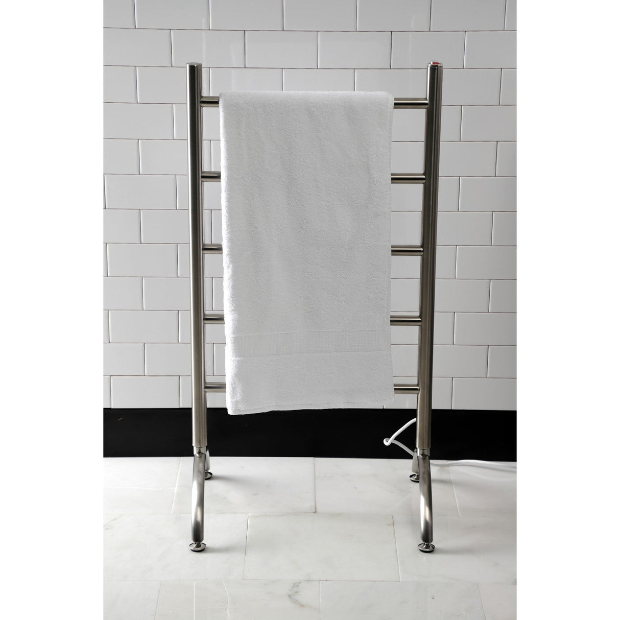 Templeton TWW3720SN Freestanding or Wall Mount Hardwired/Plug-In Electric Towel Warmer, Brushed Nickel