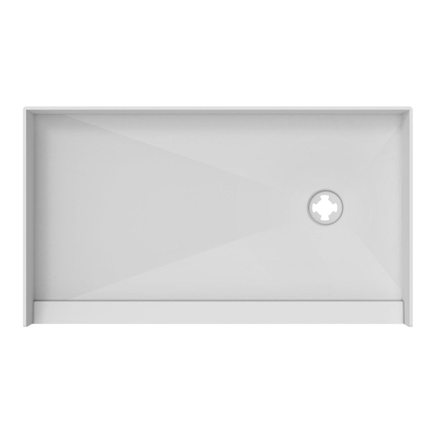 DreamLine TilePrime 32 in. D x 60 in. W x 3 in. H Single Threshold Shower Base, Right Drain