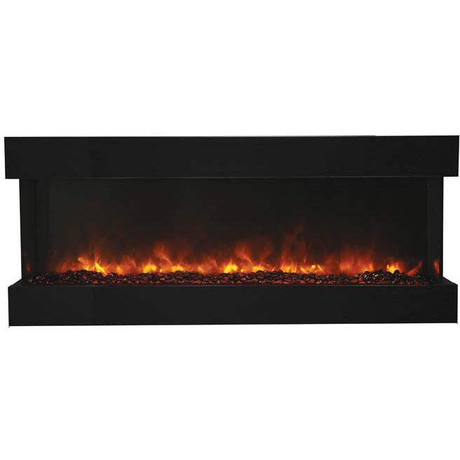 Amantii 60-TRU-VIEW-XL Tru View Deep Smart Electric - 60" Indoor / Outdoor WiFi Enabled 3 Sided Fireplace Featuring a depth of 14 1/4", MultiFunction Remote Control, Multi Speed Flame Motor, and a Selection of Media Options