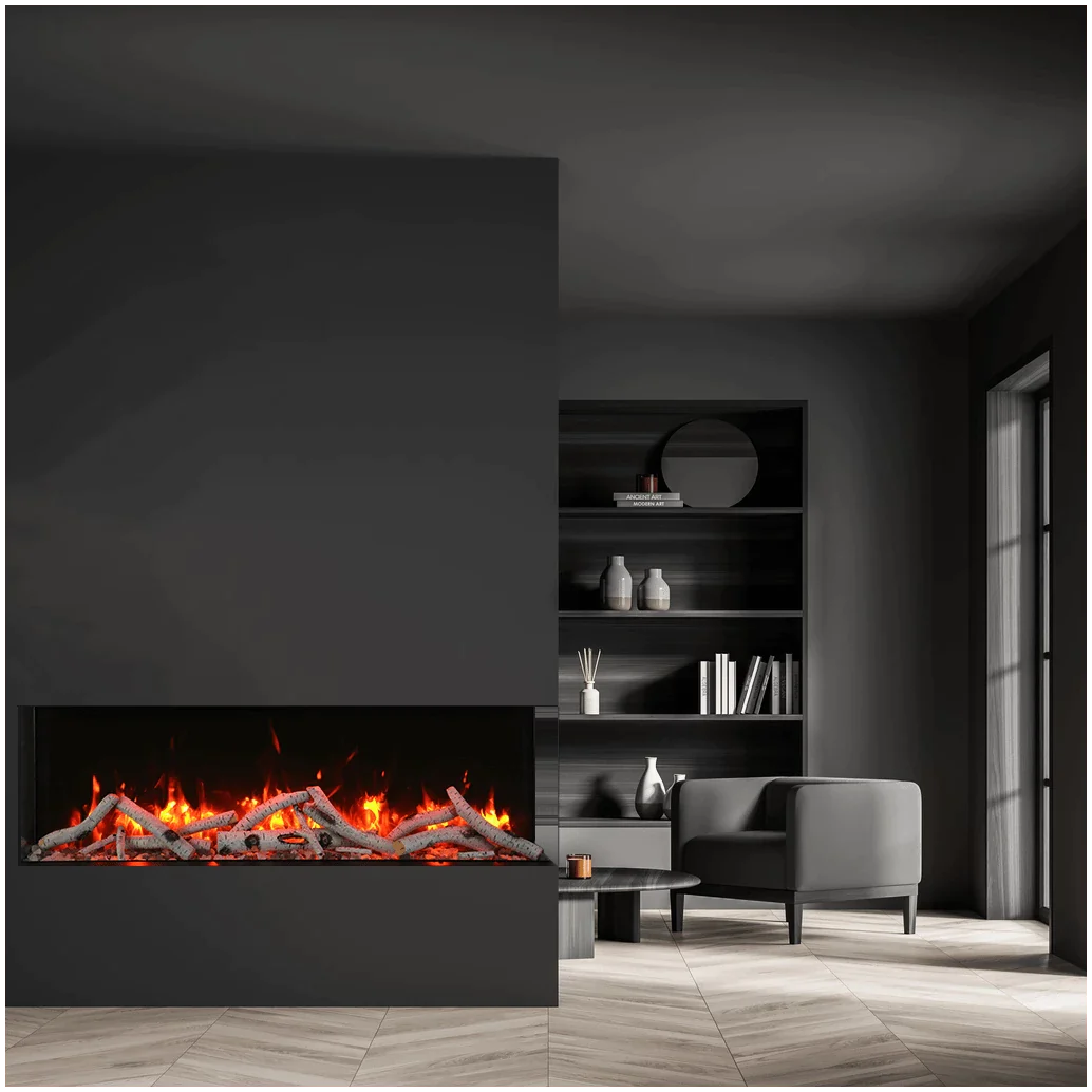 Amantii 30-TRV-SLIM Trv View Slim  - 30" Indoor / Outdoor 3 Sided Electric Fireplace Featuring  10 5/8" Depth