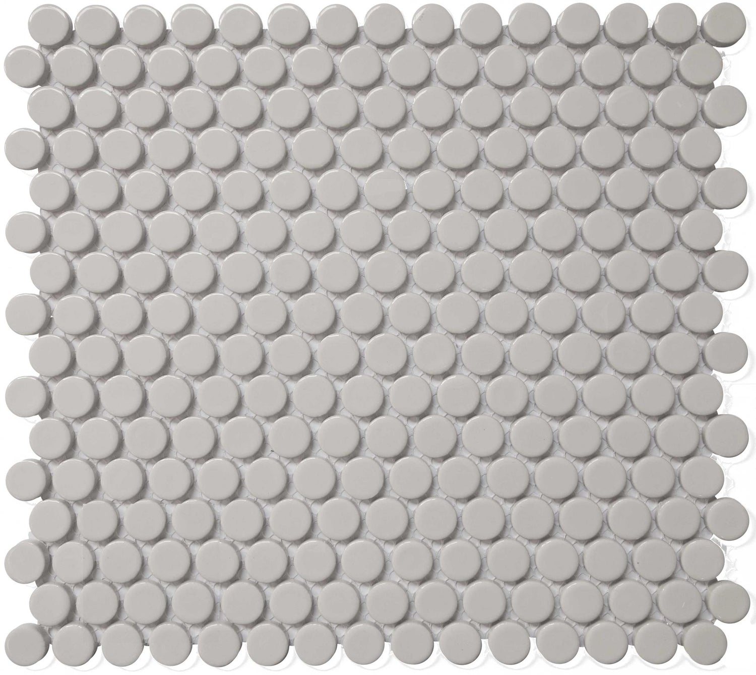 Roca Tile Usa Inc United States Ceramic Tile Cc Mosaics Ii Matte Tender Gray Penny Round Porcelain Mosaics. Ufcc116-12Mt 1 Sheet = 1 Sq. Ft.
