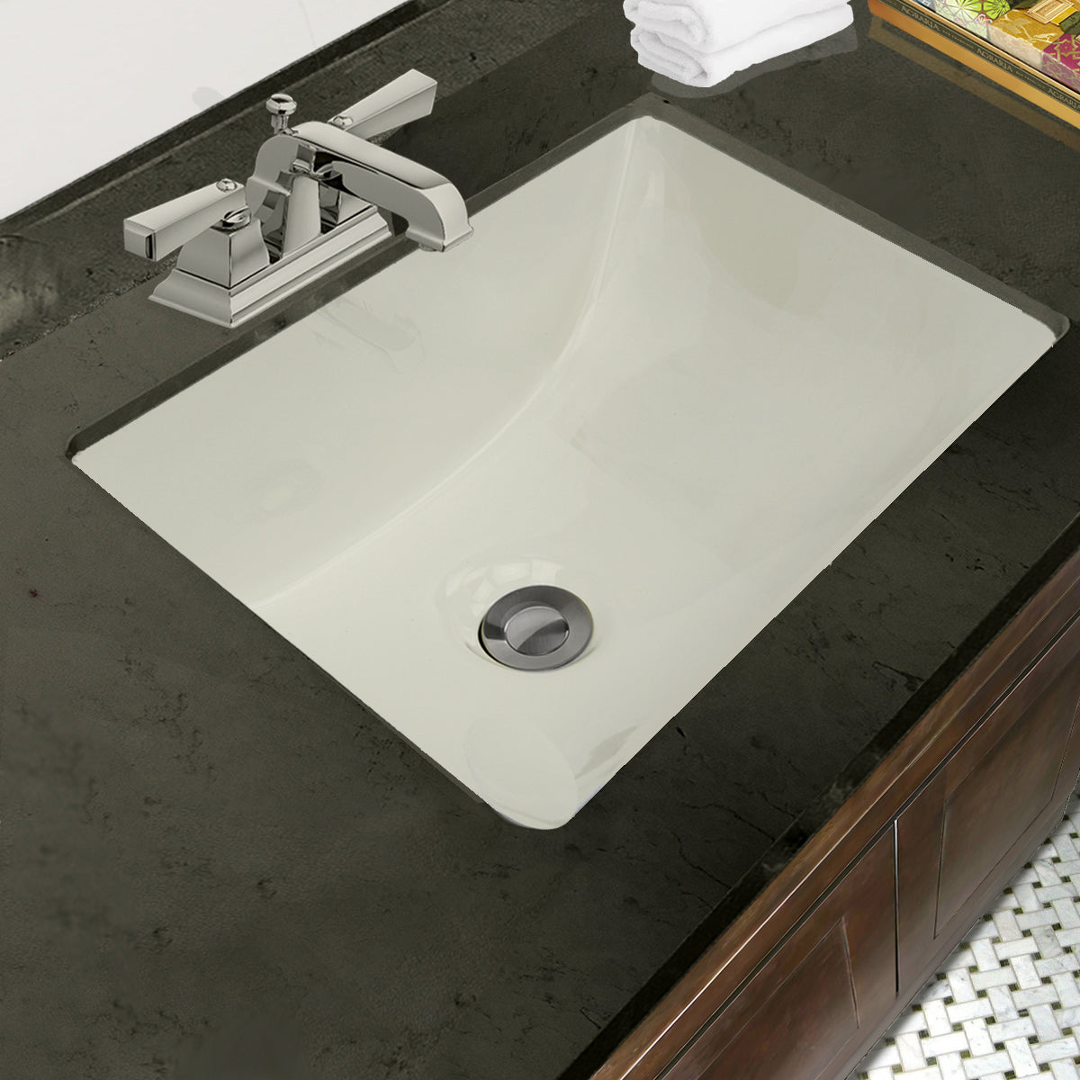 Nantucket Sinks  16 Inch X 11 Inch Undermount Ceramic Sink In Bisque UM-16x11-B