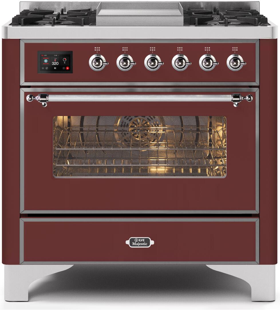 Ilve 36'' Majestic II Dual Fuel Liquid Propane Range