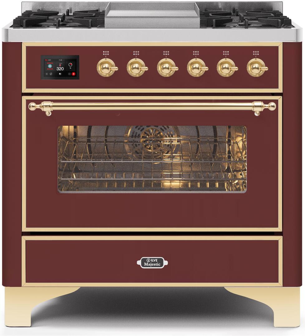 Ilve 36'' Majestic II Dual Fuel Natural Gas Range