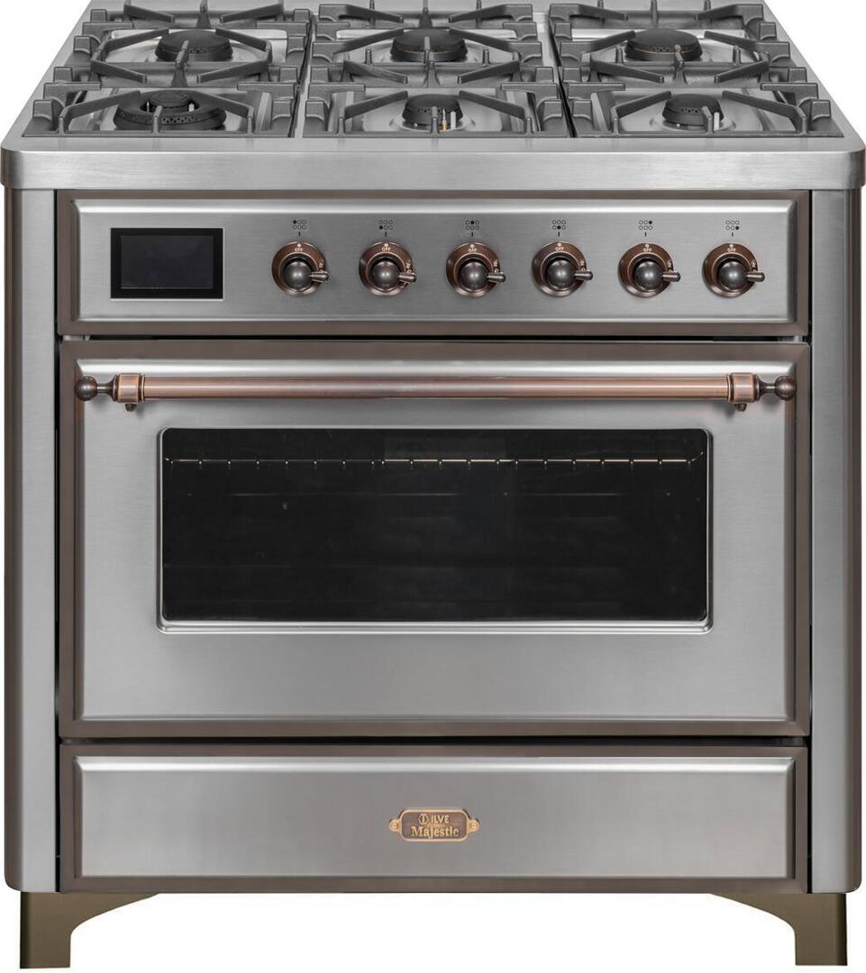 Ilve 36'' Majestic II Dual Fuel Natural Gas Range