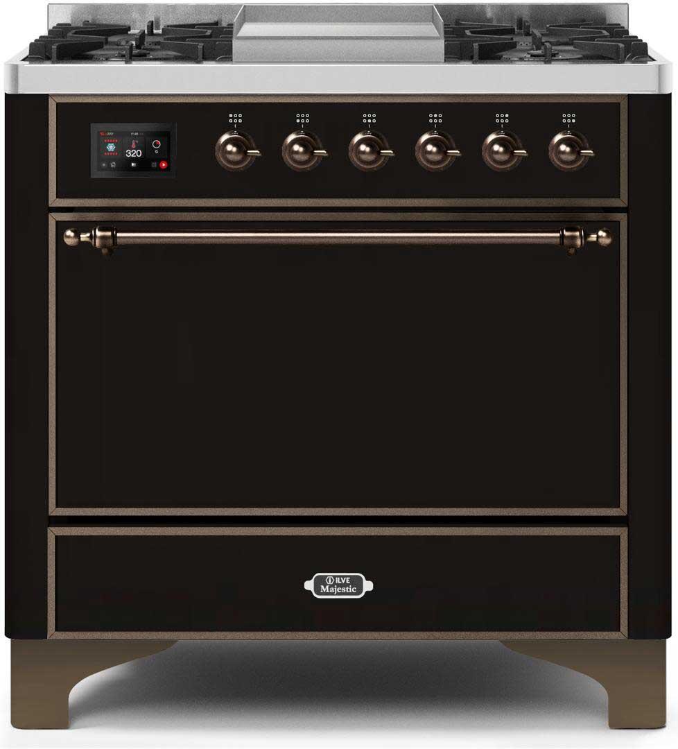 Ilve 36'' Majestic II Dual Fuel Natural Gas Range