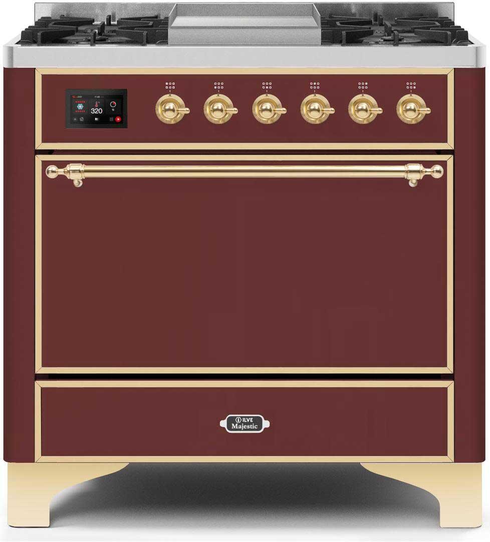 Ilve 36'' Majestic II Dual Fuel Natural Gas Range