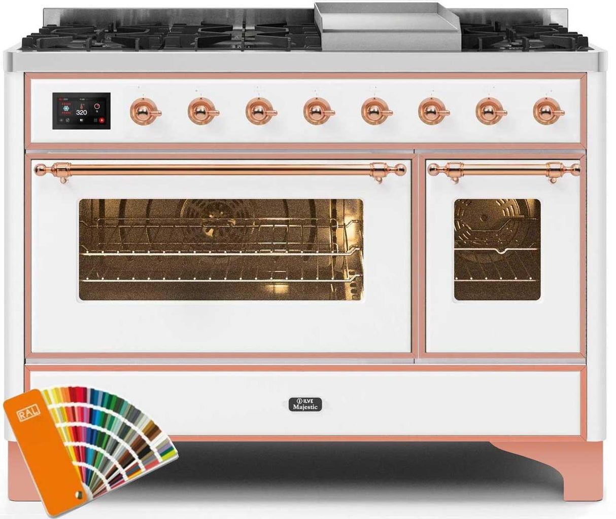 Ilve 48'' Majestic II Dual Fuel Natural Gas Range