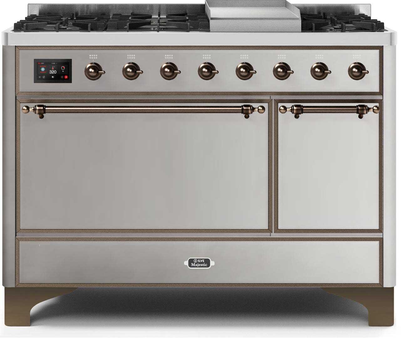 Ilve 48'' Majestic II Dual Fuel Natural Gas Range