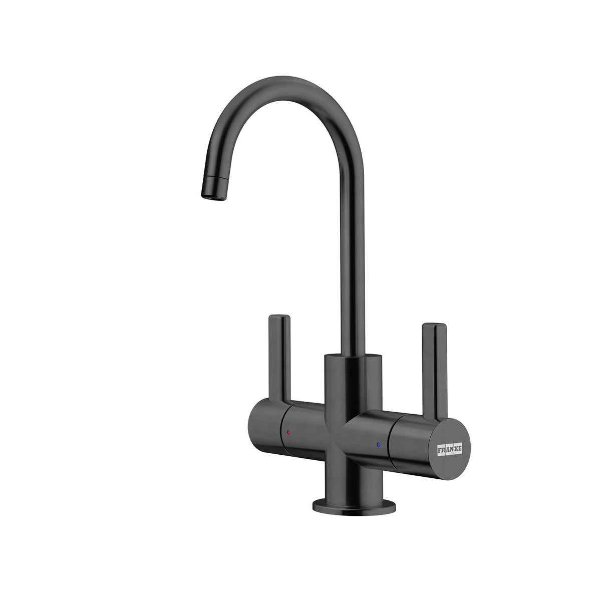 FRANKE UNJ-HC-IBK 8.75-in Double Handle Hot and Cold Water Filtration Faucet in Industrial Black In Industrial Black