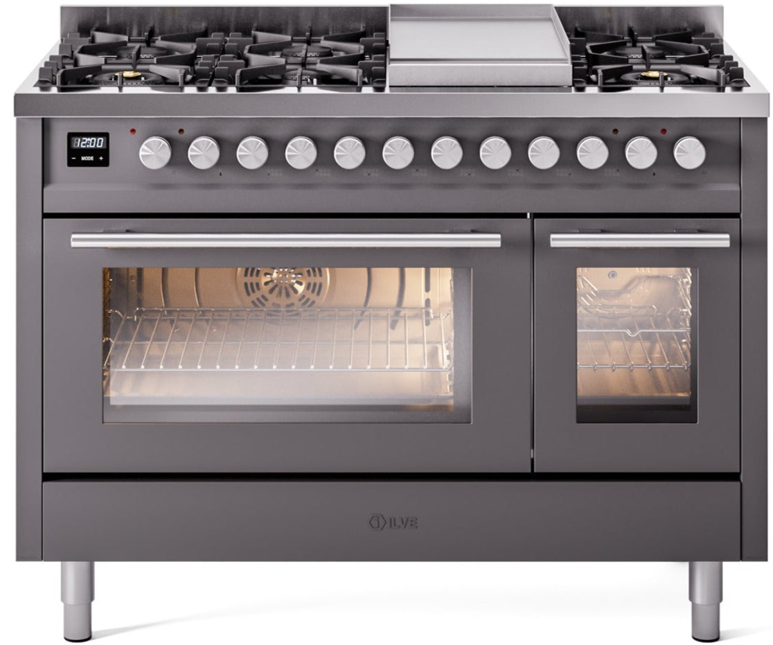 Ilve 48'' Professional Plus II Dual Fuel Liquid Propane Range