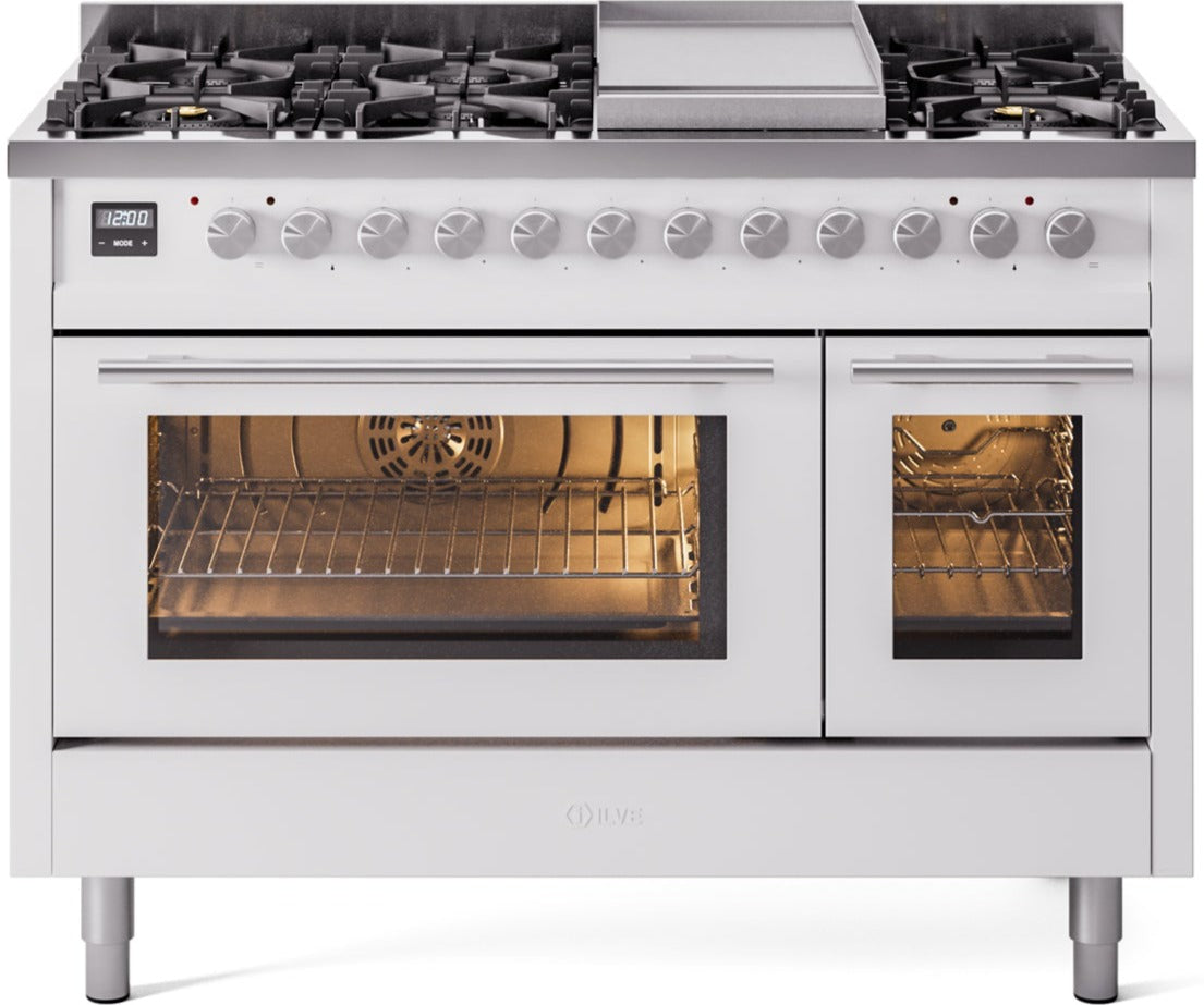 Ilve 48'' Professional Plus II Dual Fuel Liquid Propane Range