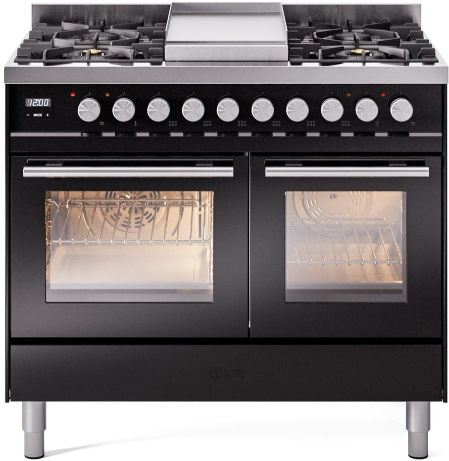 Ilve 40'' Professional Plus II Dual Fuel Natural Gas Range with Griddle