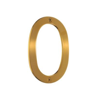 Smedbo Villa House Number 0 in Brushed Brass