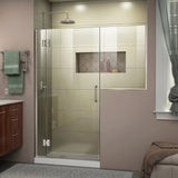 DreamLine Unidoor-X 70-70 1/2 in. W x 72 in. H Frameless Hinged Shower Door in Brushed Nickel