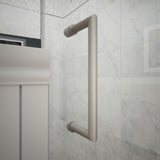 DreamLine Unidoor 58-59 in. W x 72 in. H Frameless Hinged Shower Door with Shelves in Brushed Nickel