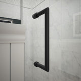 DreamLine Unidoor 46-47 in. W x 72 in. H Frameless Hinged Shower Door with Shelves in Satin Black