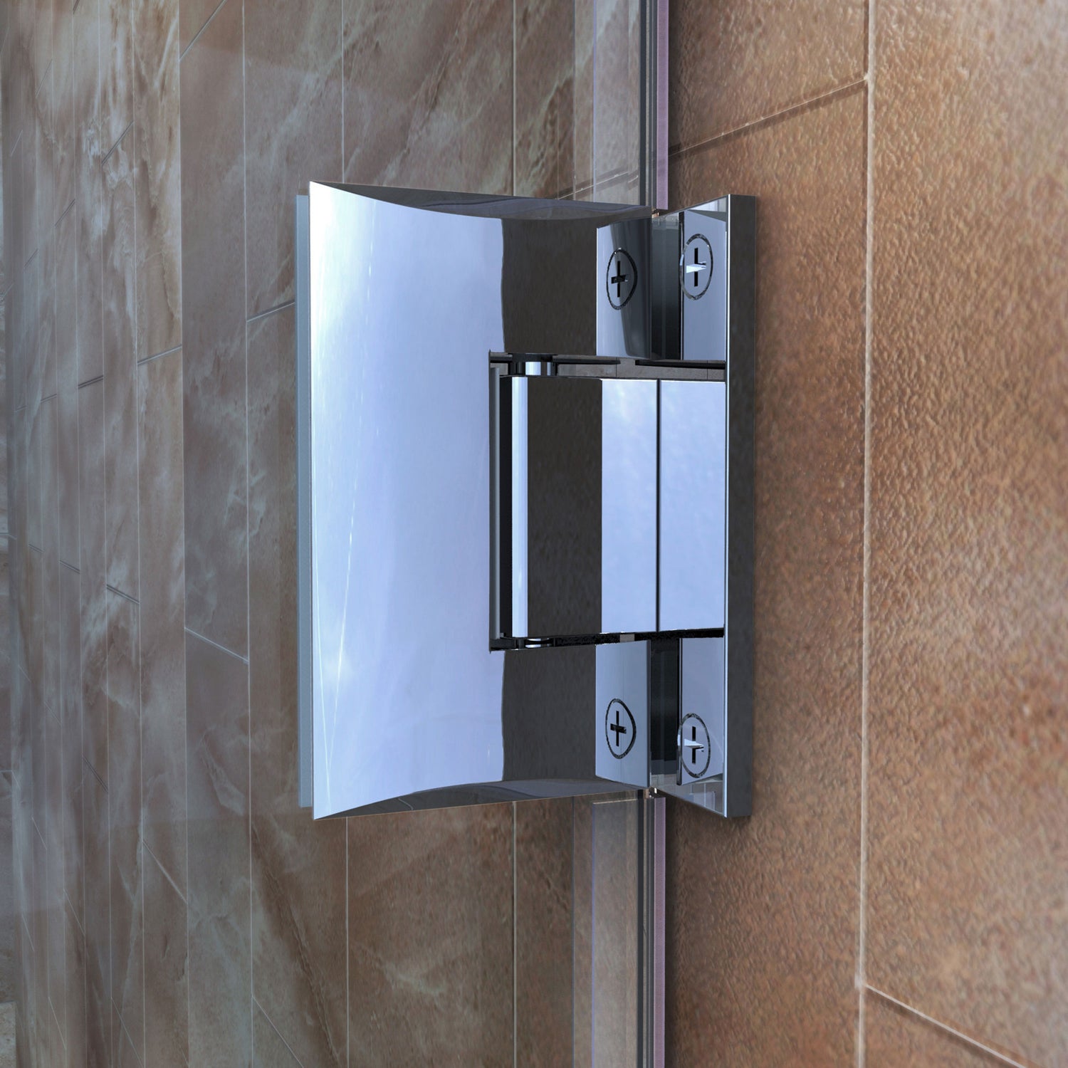 DreamLine Unidoor Plus 44 in. W x 34 3/8 in. D x 72 in. H Frameless Hinged Shower Enclosure in Chrome