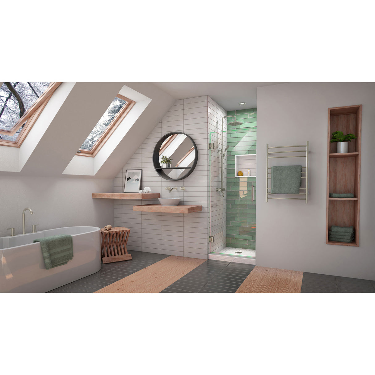 DreamLine Unidoor-LS 30 in. W x 72 in. H Frameless Hinged Shower Door in Brushed Nickel