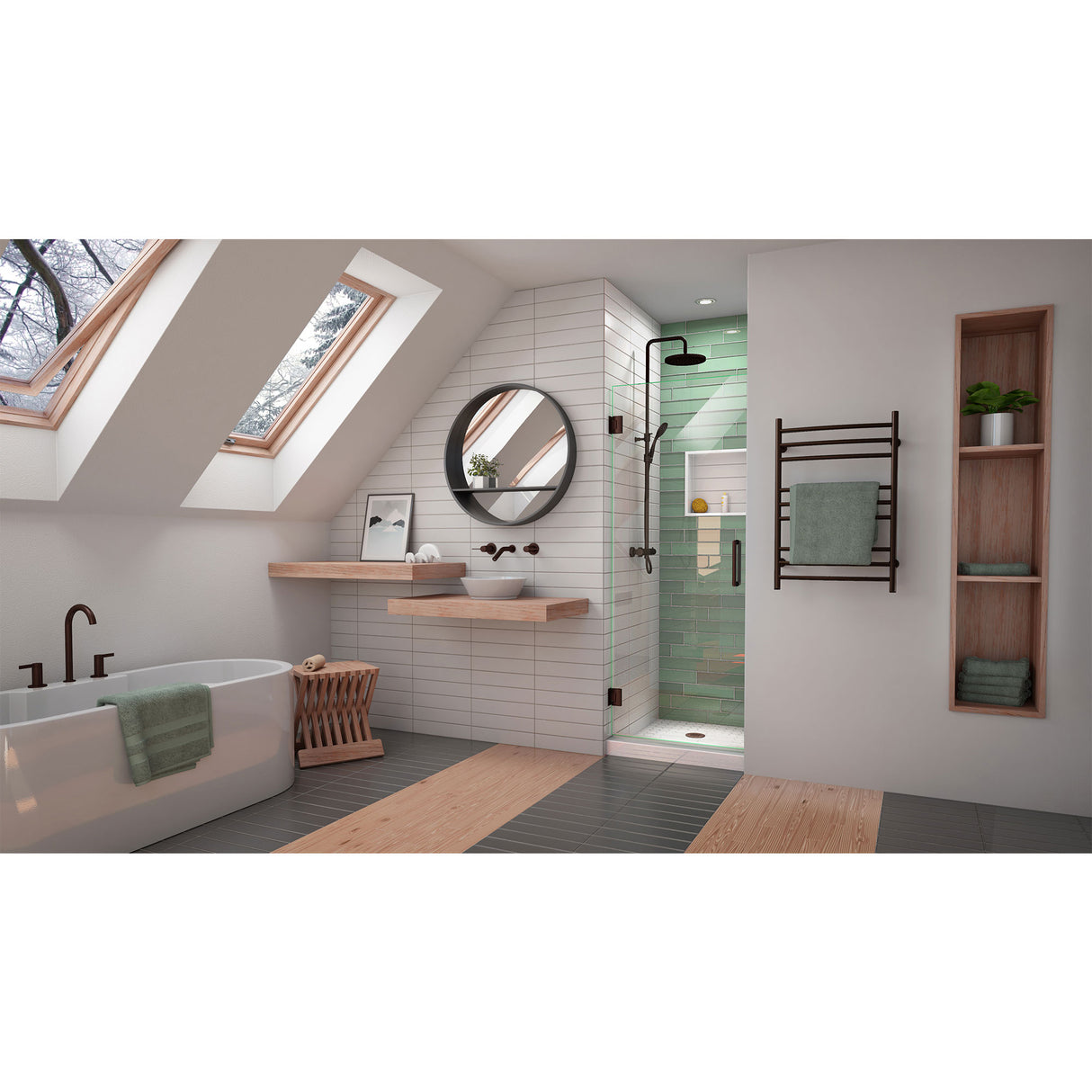 DreamLine Unidoor-LS 26 in. W x 72 in. H Frameless Hinged Shower Door in Oil Rubbed Bronze