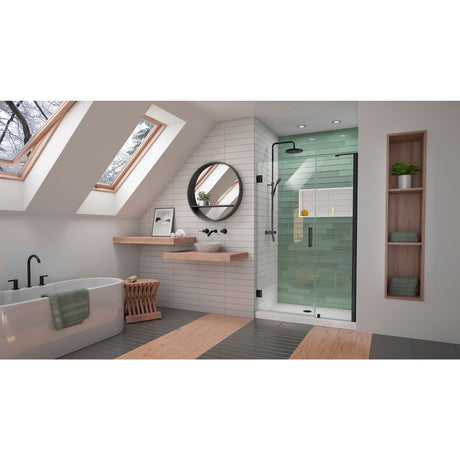 DreamLine Unidoor-LS 41-42 in. W x 72 in. H Frameless Hinged Shower Door in Satin Black