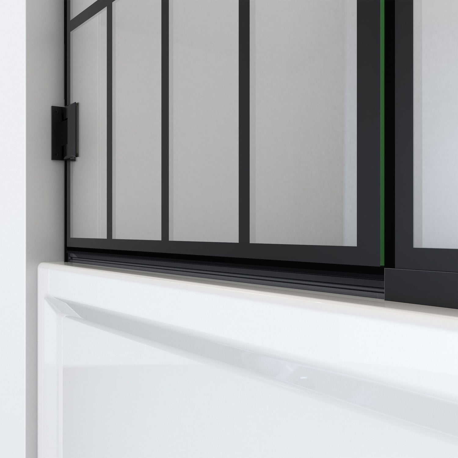 DreamLine Unidoor Toulon 58 in. W x 58 in. H Frameless Hinged Tub Door in Satin Black