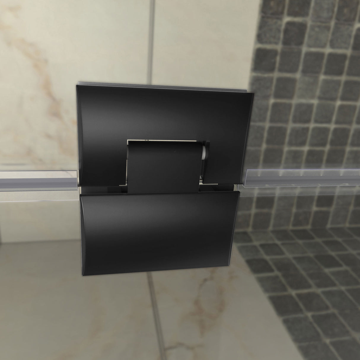 DreamLine Prism Lux 42 in. x 74 3/4 in. Fully Frameless Neo-Angle Shower Enclosure in Satin Black with Black Base