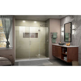 DreamLine Unidoor-X 65-65 1/2 in. W x 72 in. H Frameless Hinged Shower Door in Brushed Nickel