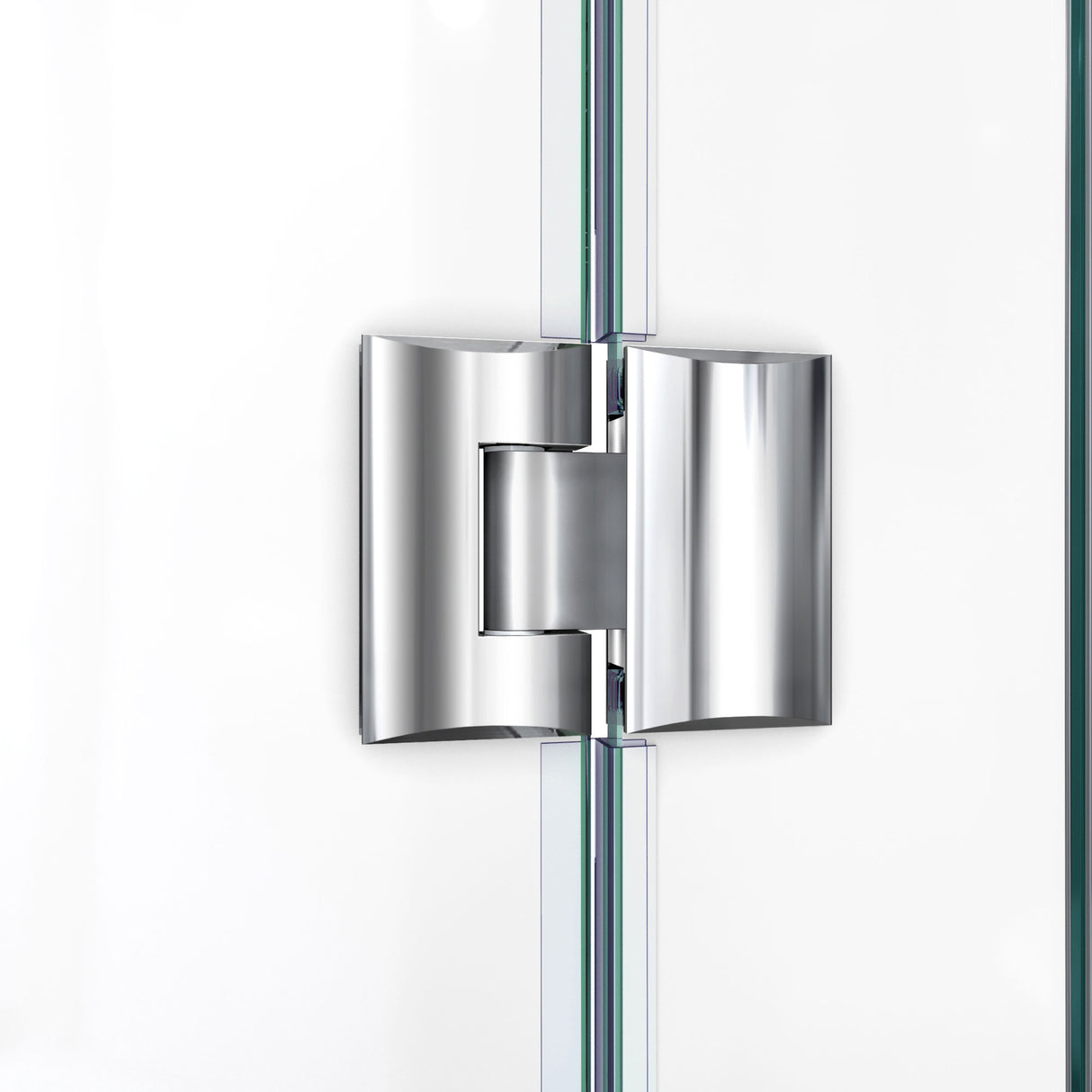 DreamLine Prism Plus 42 in. x 74 3/4 in. Frameless Neo-Angle Shower Enclosure in Chrome with White Base