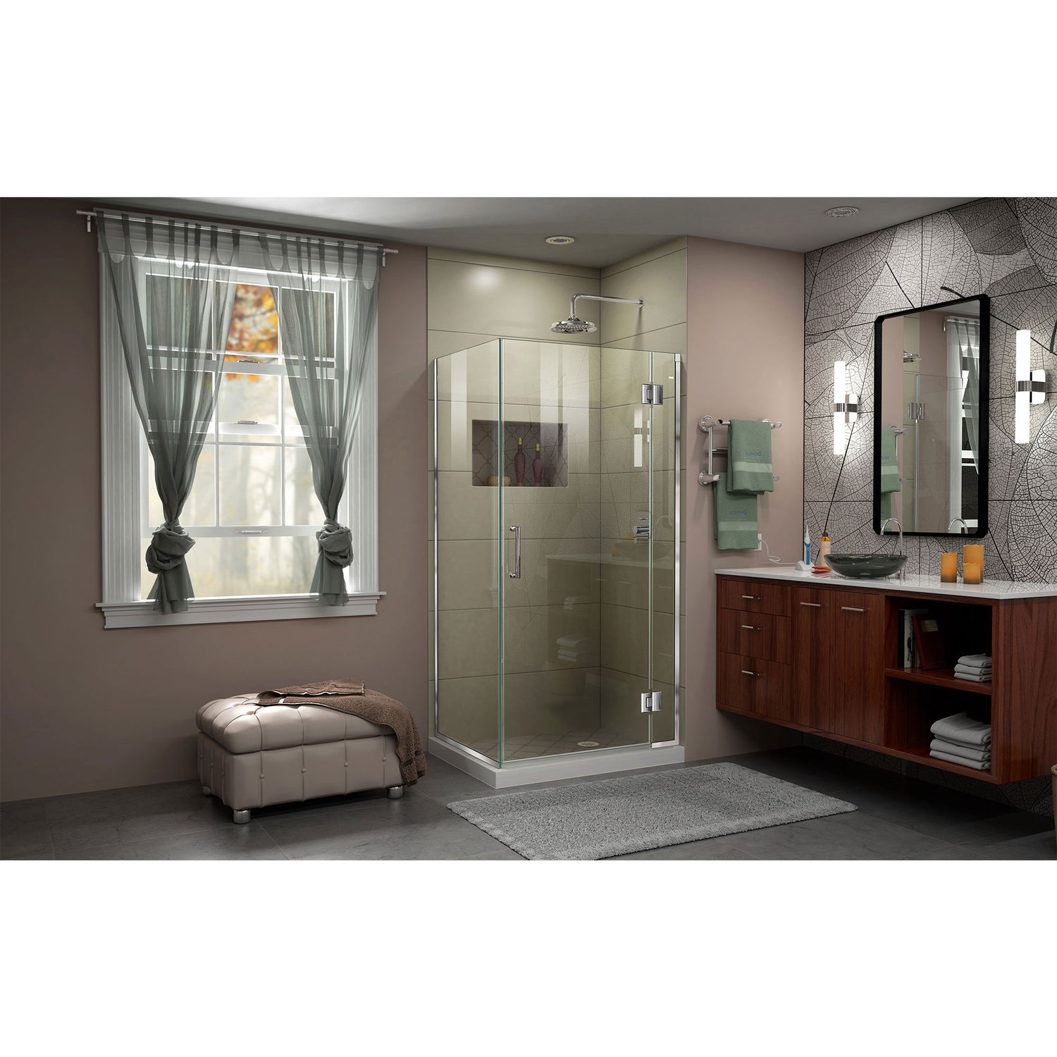DreamLine Unidoor-X 33 3/8 in. W x 30 in. D x 72 in. H Frameless Hinged Shower Enclosure in Chrome