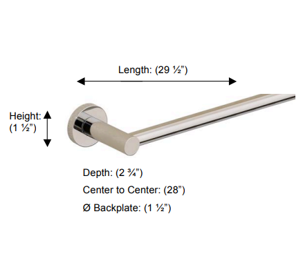 Valsan - PORTO - Towel Rail 9”, 12", 20", 23", 30"