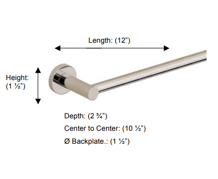 Valsan - PORTO - Towel Rail 9”, 12", 20", 23", 30"