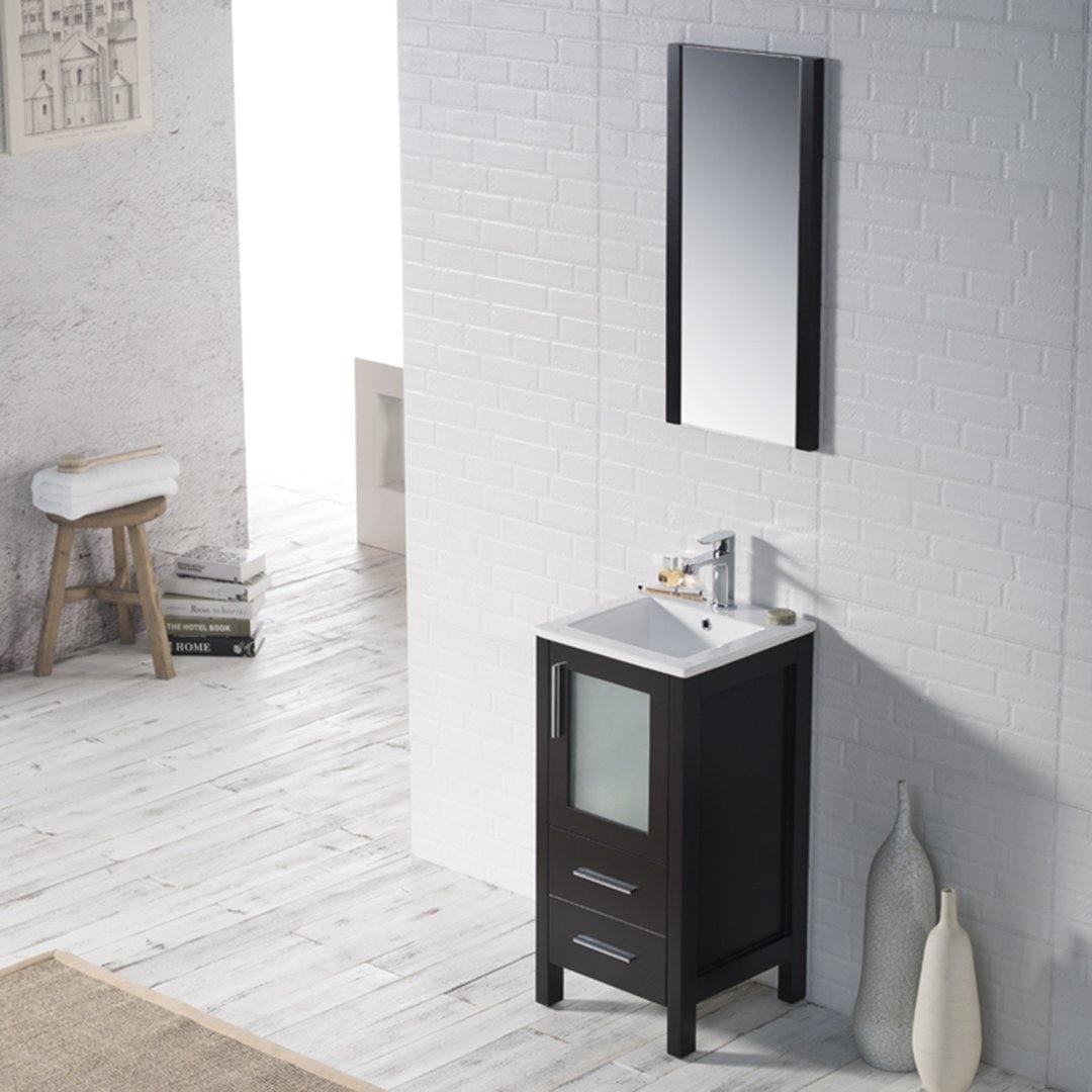 Blossom Sydney 16" Vanity, White, Espresso, Metal Grey, Wenge