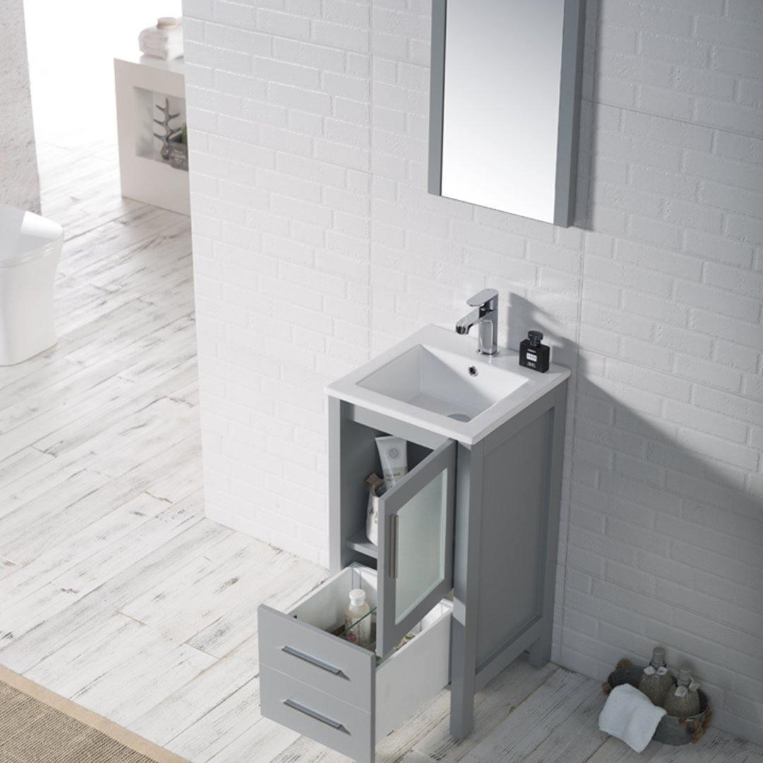 Blossom Sydney 16" Vanity, White, Espresso, Metal Grey, Wenge