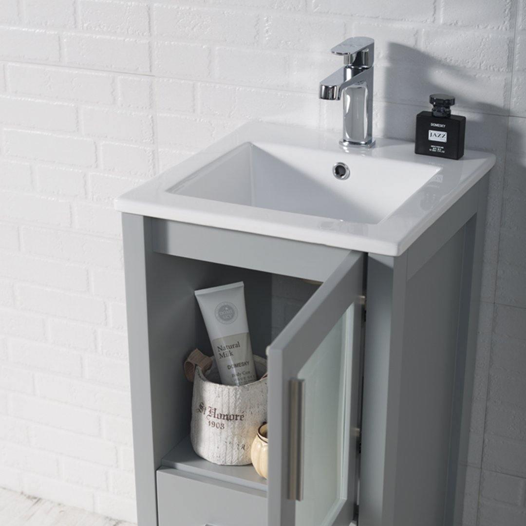 Blossom Sydney 16" Vanity, White, Espresso, Metal Grey, Wenge