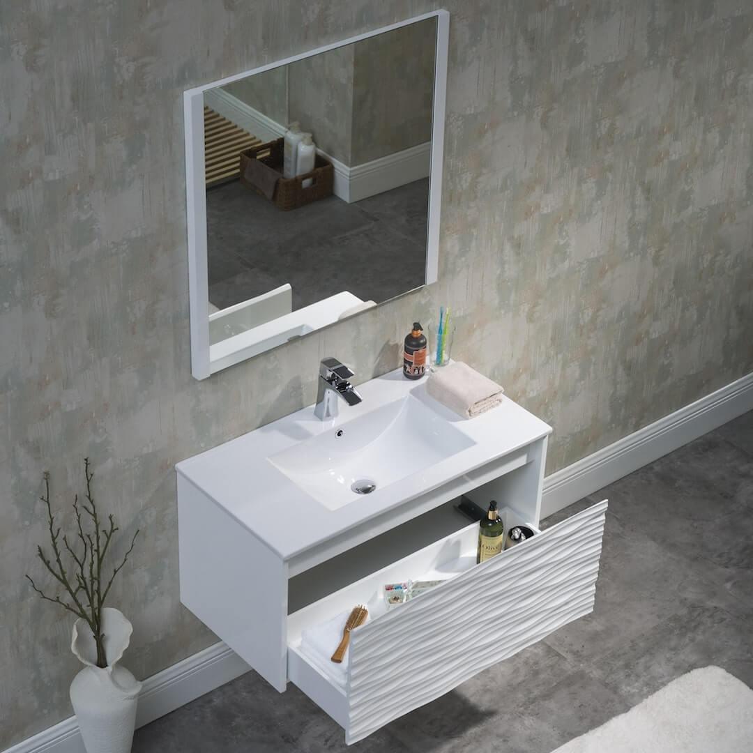 Blossom Paris 36" White Vanity with Ceramic Sink and Mirror