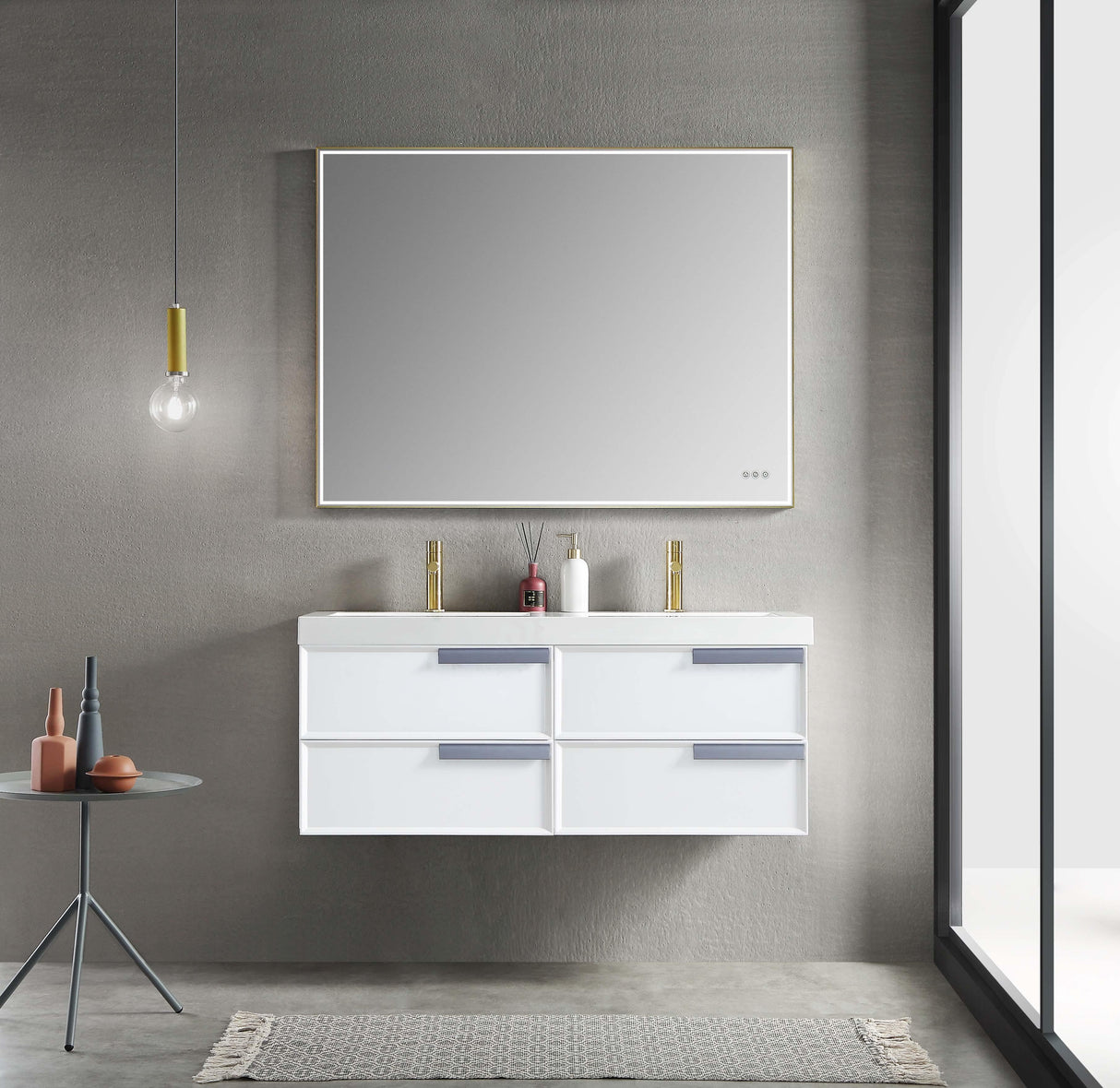 Blossom Sofia 48" Double Vanity in White / Matte Gray with Acrylic Sinks