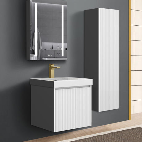 Blossom Positano 20" Complete Floating Vanity Set for Small Bathrooms with Side Cabinet