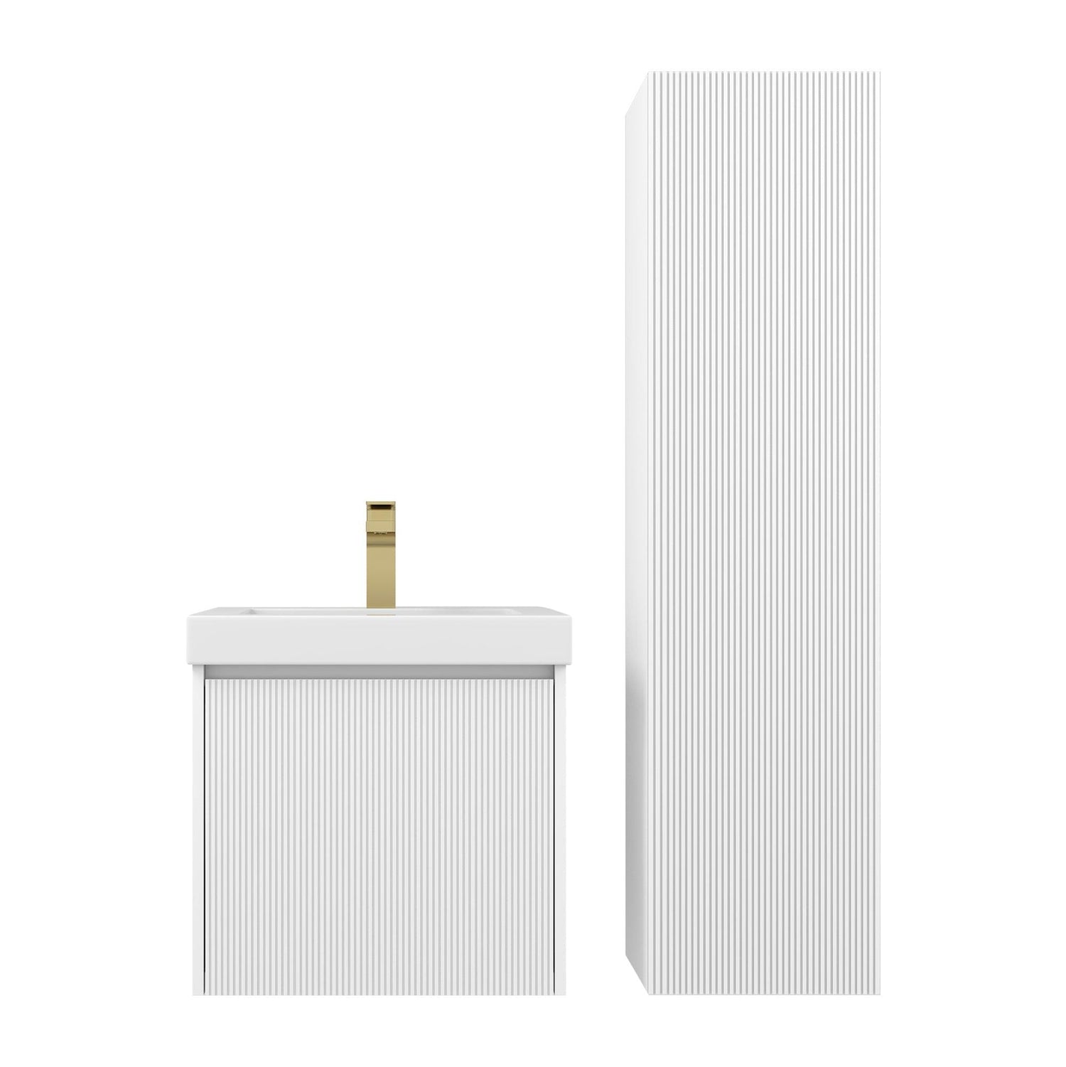 Blossom Positano 20" Complete Floating Vanity Set for Small Bathrooms with Side Cabinet