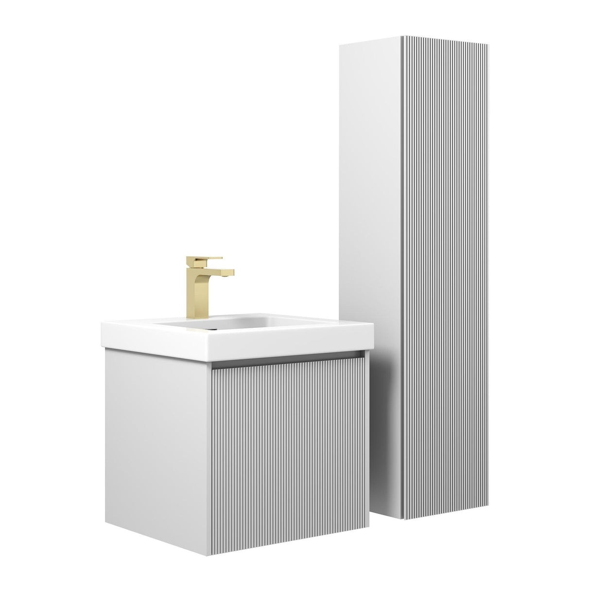 Blossom Positano 20" Complete Floating Vanity Set for Small Bathrooms with Side Cabinet