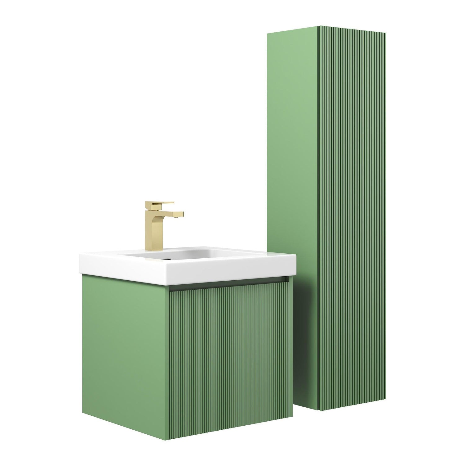Blossom Positano 20" Complete Floating Vanity Set for Small Bathrooms with Side Cabinet