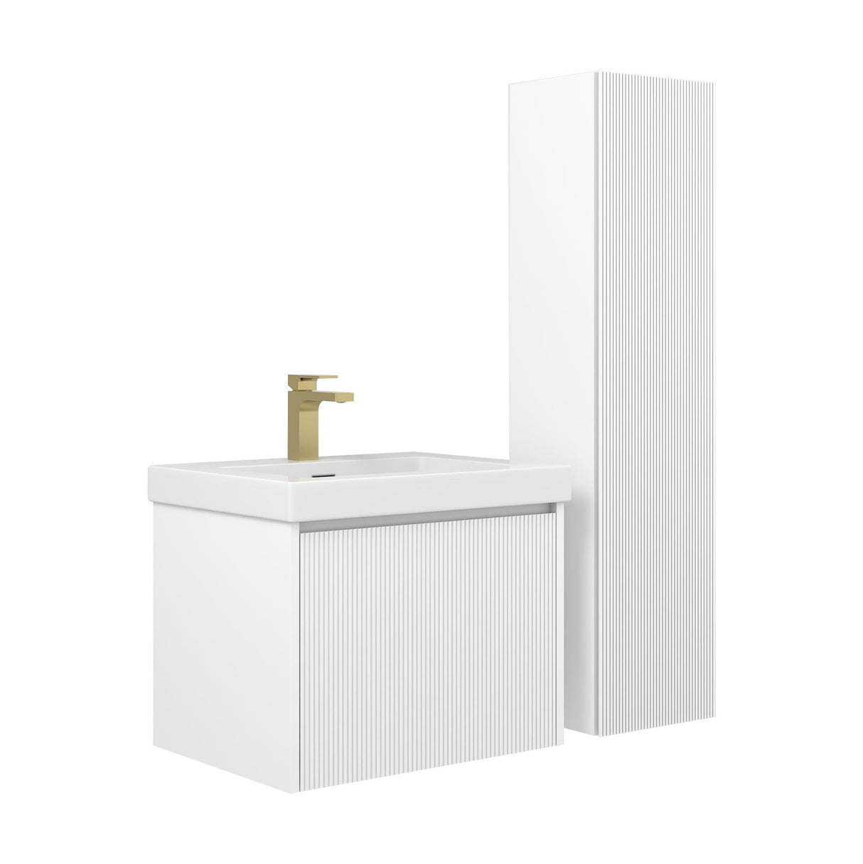 Blossom Positano 24" Floating Bathroom Vanity with Top & Side Cabinet