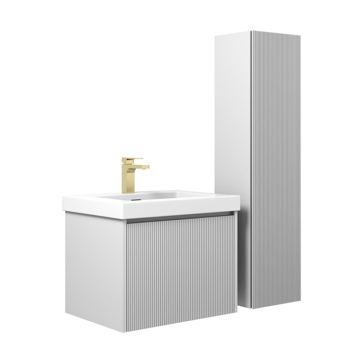 Blossom Positano 24" Floating Bathroom Vanity with Top & Side Cabinet