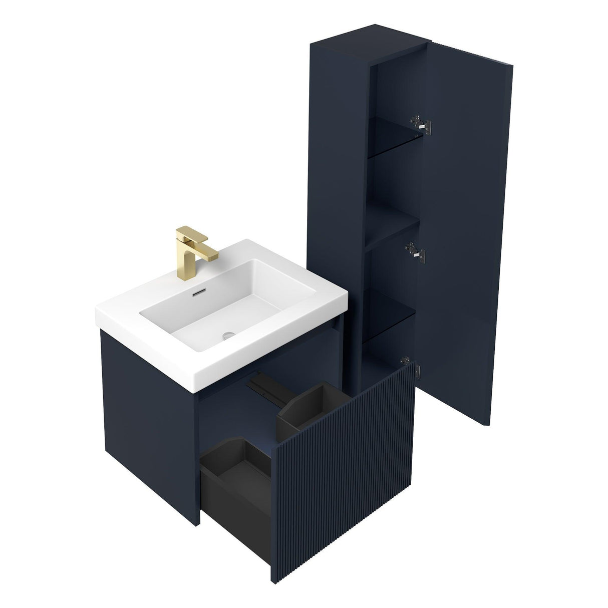 Blossom Positano 24" Floating Bathroom Vanity with Top & Side Cabinet