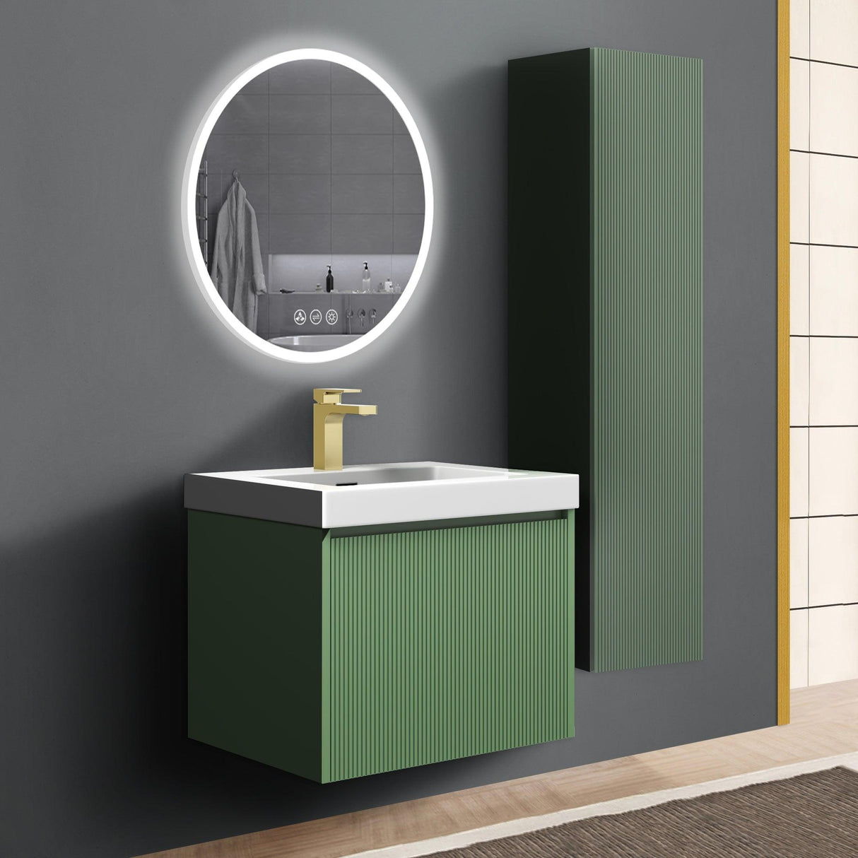 Blossom Positano 24" Floating Bathroom Vanity with Top & Side Cabinet