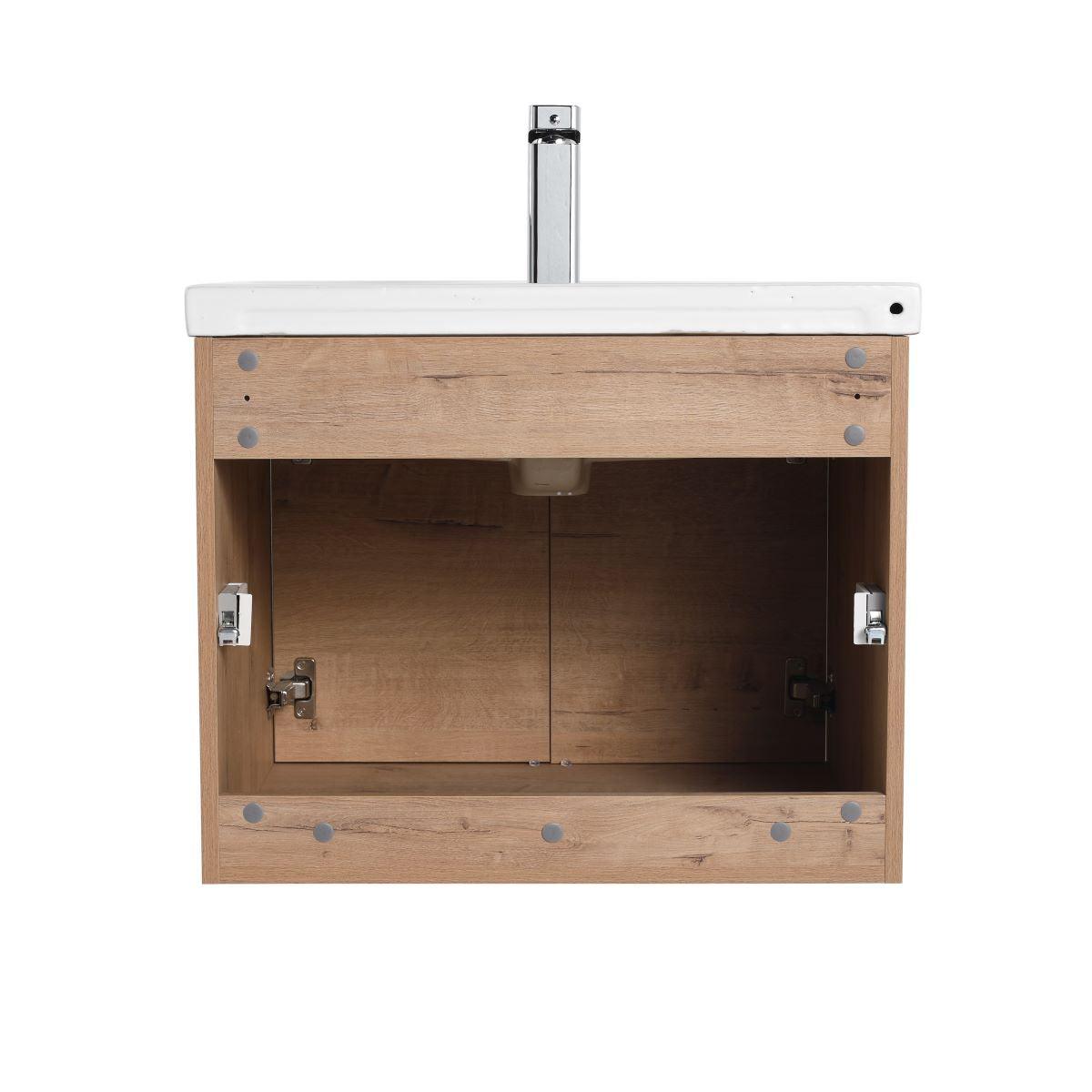 Blossom Bern 24″ Vanity with Ceramic Basin - Sleek Eco-Friendly Design in Glossy White, Brown Walnut & Classic Oak