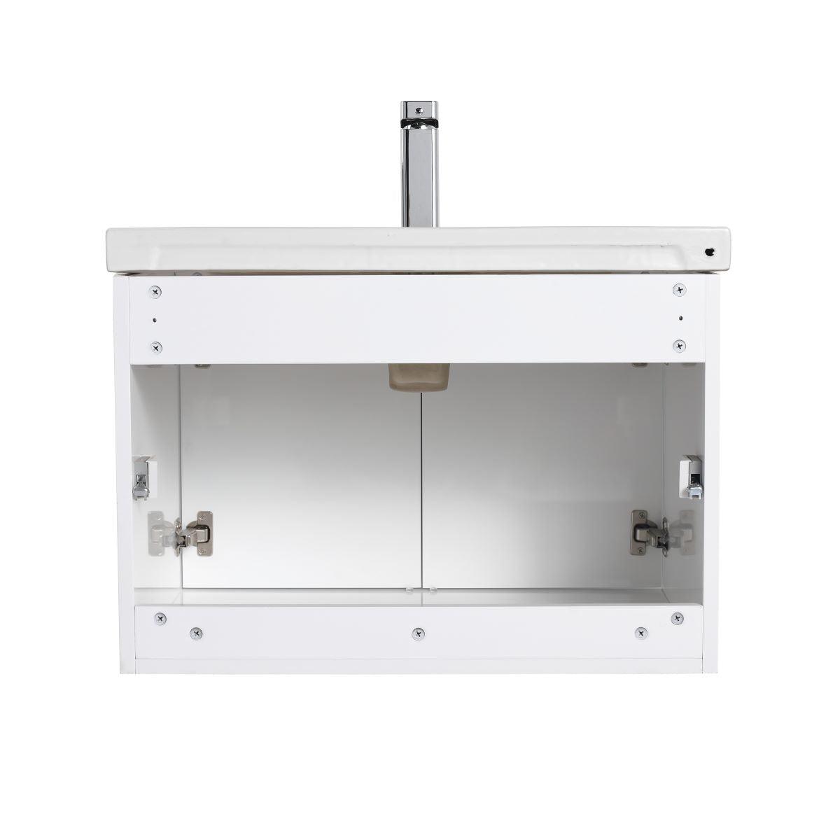 Blossom Bern 28″ Vanity with Ceramic Basin - Modern Minimalist Design in Glossy White, Brown Walnut & Classic Oak