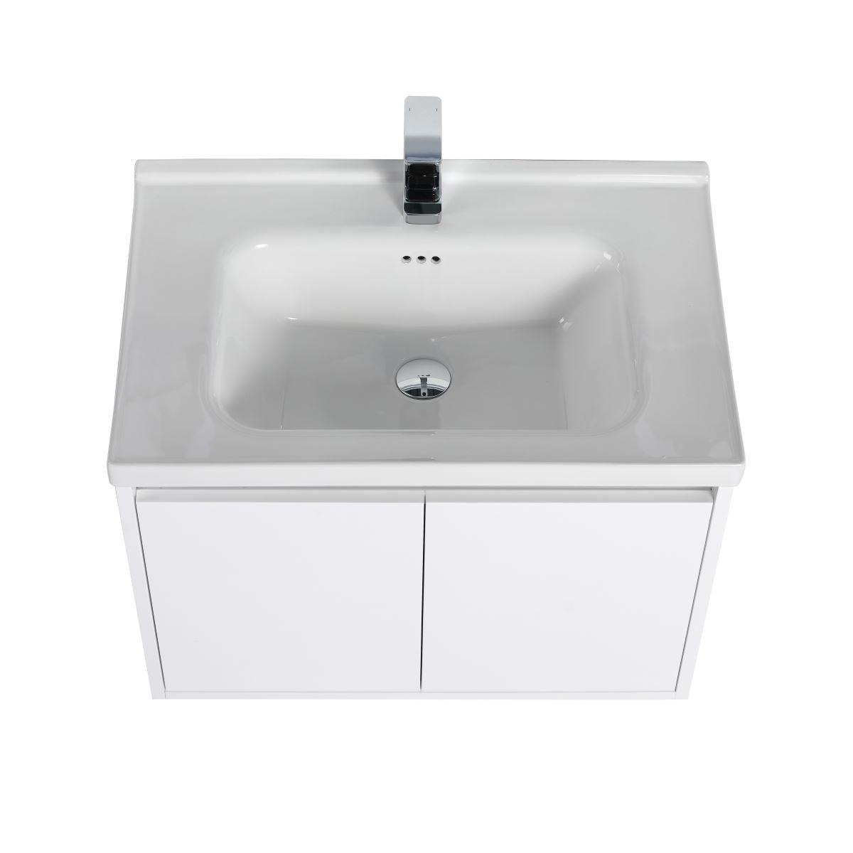 Blossom Bern 28″ Vanity with Ceramic Basin - Modern Minimalist Design in Glossy White, Brown Walnut & Classic Oak