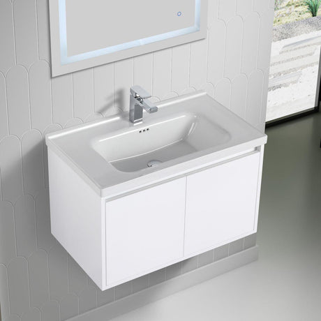 Blossom Bern 32″ Vanity with Ceramic Basin - Eco-Friendly Minimalism in Glossy White, Brown Walnut & Classic Oak